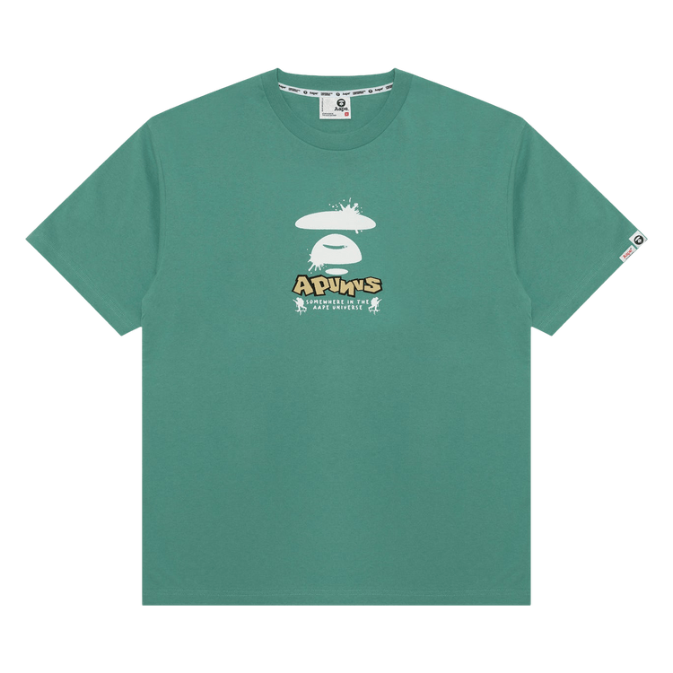 AAPE Unvs Moonface Graphic Tee 'Blue/Yellow'