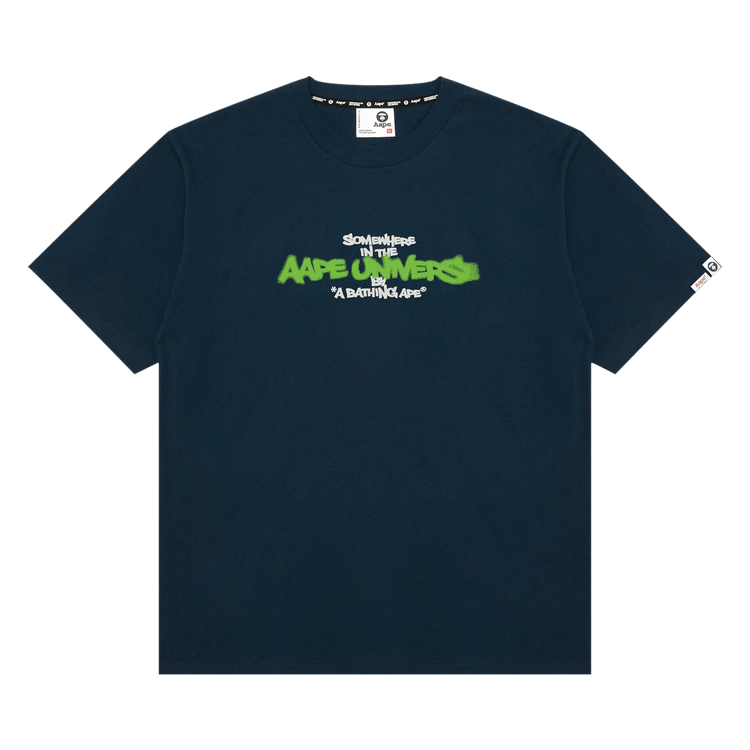 AAPE AAPEUNVS Unvs Graphic Tee 'Navy'