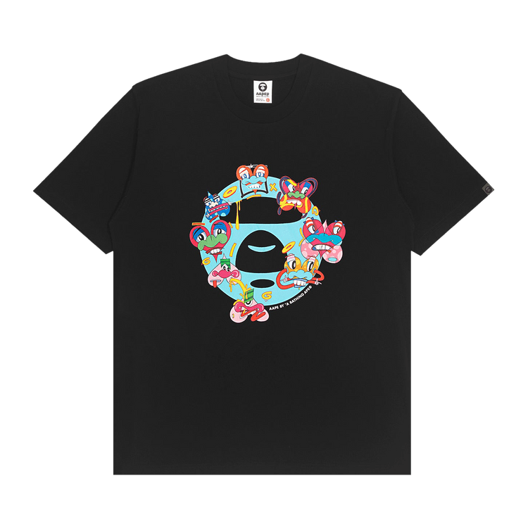 AAPE X Eric Inkala Moonface Graphic Tee 'Black'
