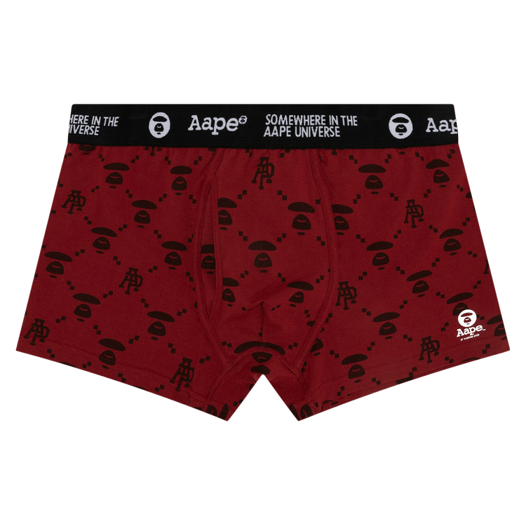 AAPE Moonface Logo Boxer Briefs 'Burgundy'