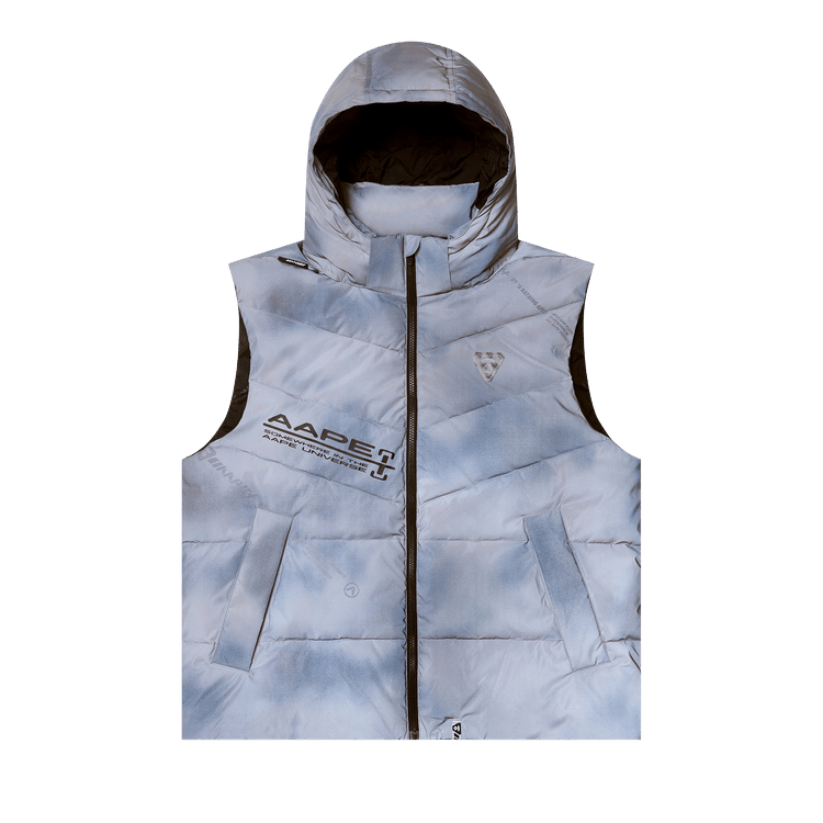 AAPE Moonface Patch Hooded Padded Vest 'White/Green'