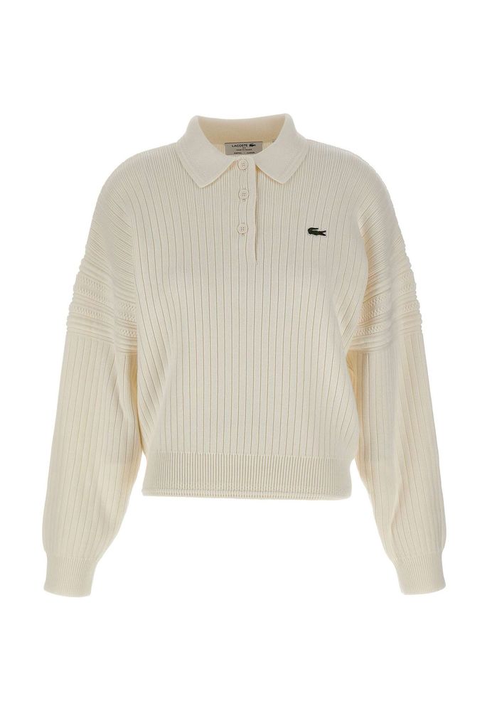 Lacoste Ribbed Polo Knitted Top