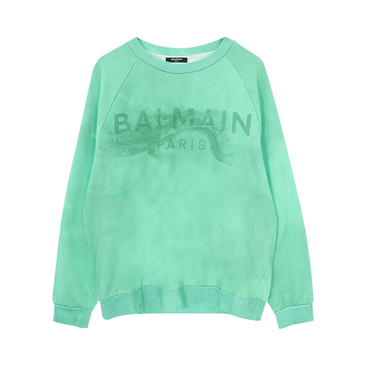 Balmain Logo Printed Crewneck Sweatshirt 'Green/Emerald Green'