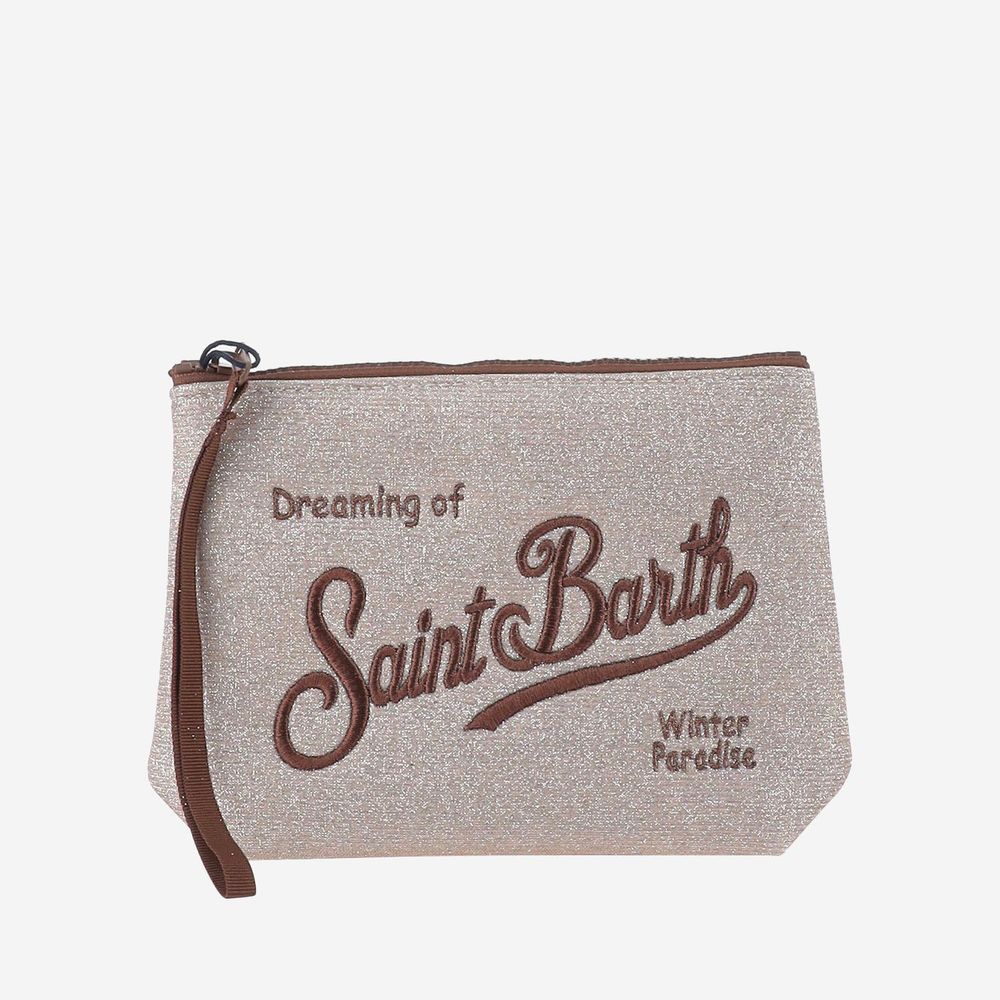 Mc2 Saint Barth Lurex Logo Clutch Bag