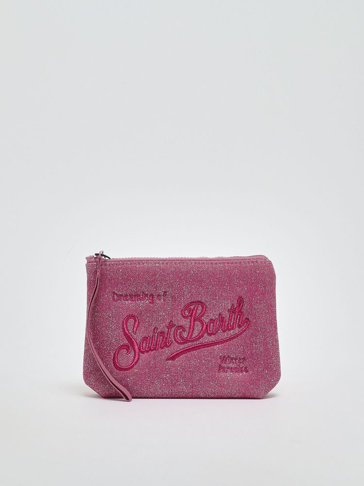 Mc2 Saint Barth Glitter Logo Clutch Bag