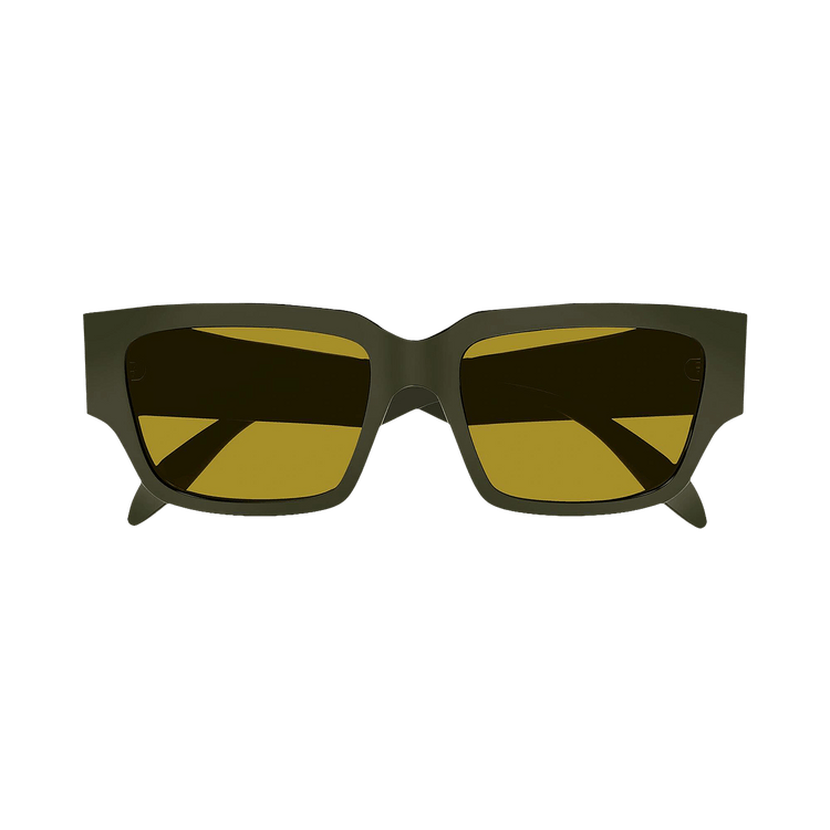 Alexander McQueen Square Sunglasses 'Green/Yellow'