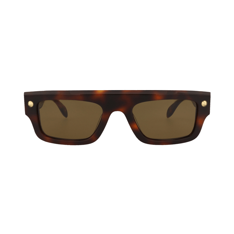 Alexander McQueen Square Sunglasses 'Havana/Brown'