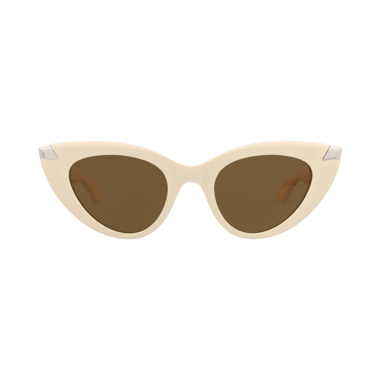 Alexander McQueen Cat Eye-Frame Recycled Acetate Sunglasses 'Ivory Brown'