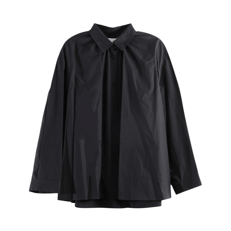 Amomento Neck Shirring Shirt 'Black'