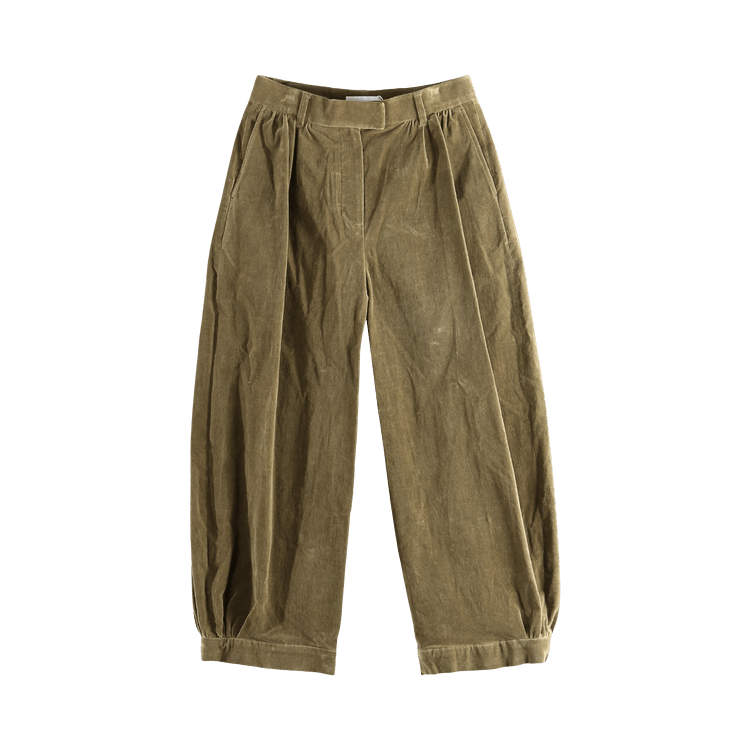 Amomento Velvet Shirring Pants 'Khaki'