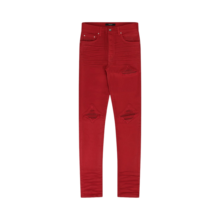 Amiri MX1 Waxed Skinny Jeans 'Red'