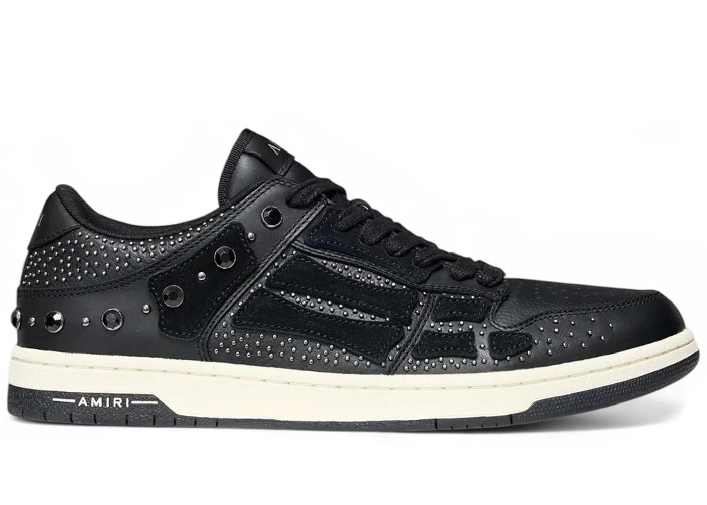 AMIRI Skel-Top Low Crystal Studded Black