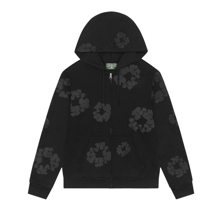 Denim Tears Mono Cotton Wreath Zip Hoodie 'Black'