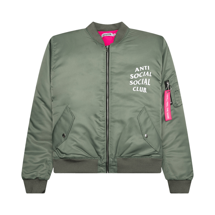 Anti Social Social Club Welcome To The Club MA1 Jacket 'Olive'