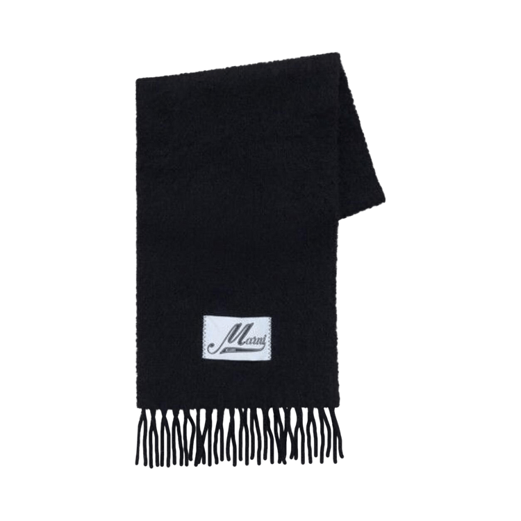 Marni Brushed Alpaca Scarf 'Black'