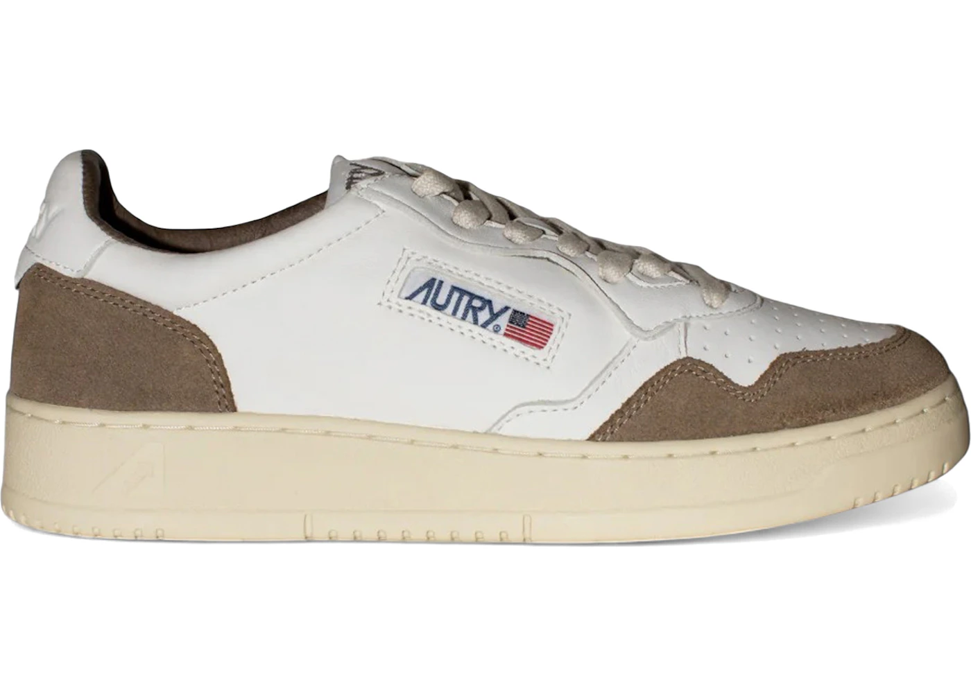 Autry Medalist Leather Low White Tobacco