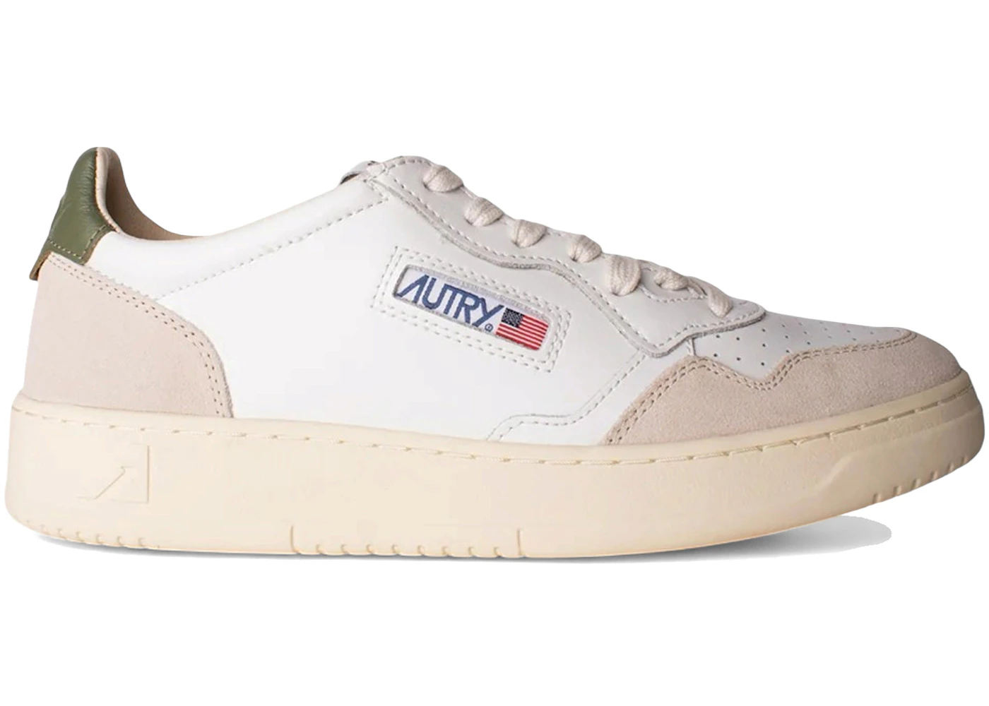 Autry Medalist Leather Low White Bronze Green