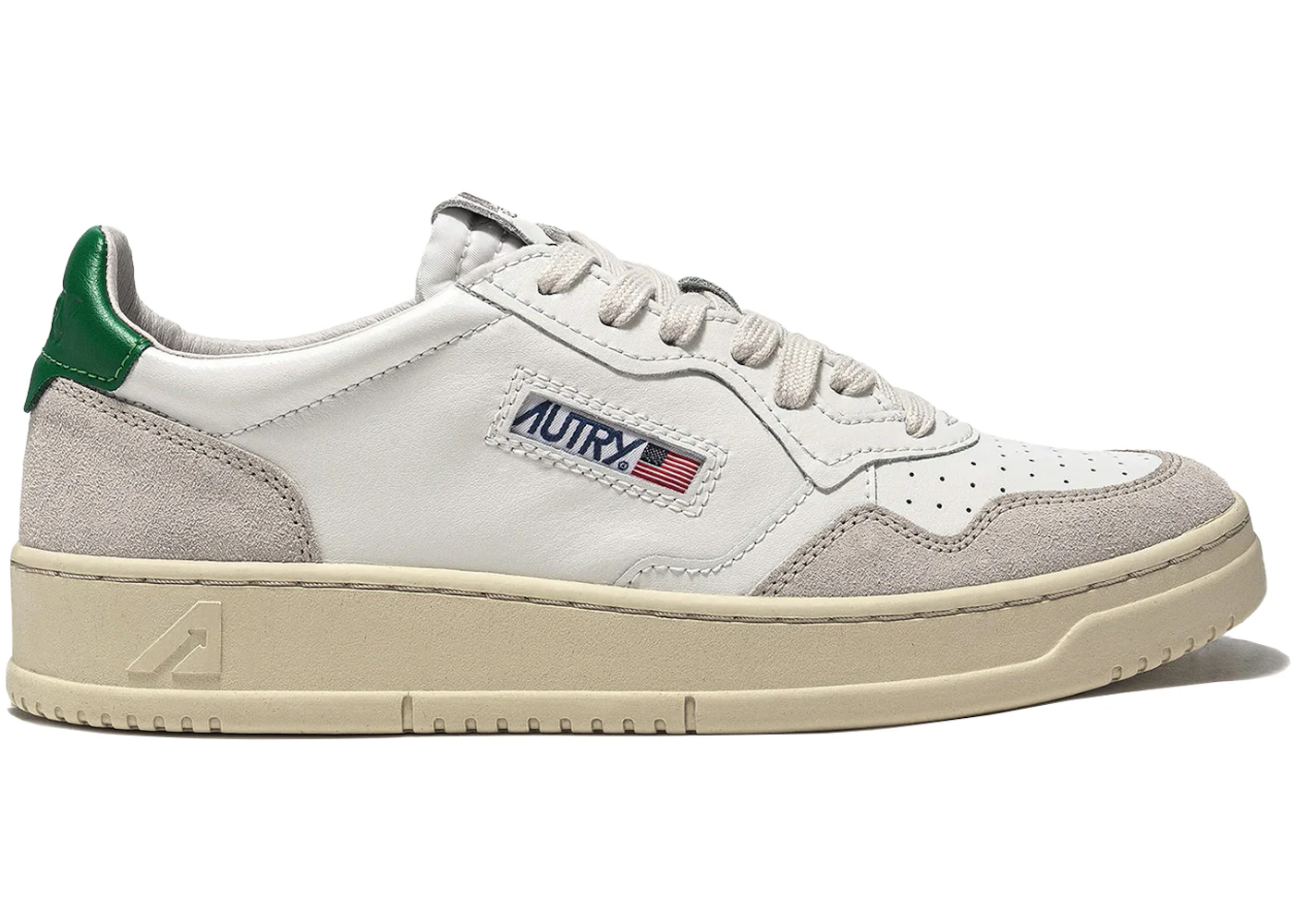 Autry Medalist Leather Low White Amazon Beige