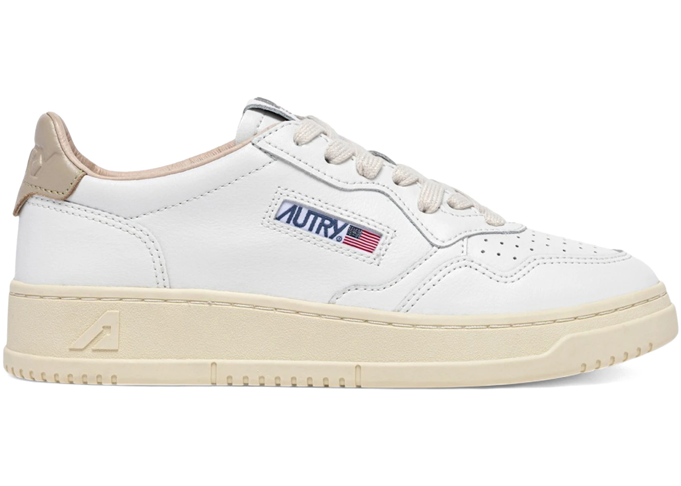 Autry Medalist Leather Low White Tidal Foam (Women's)