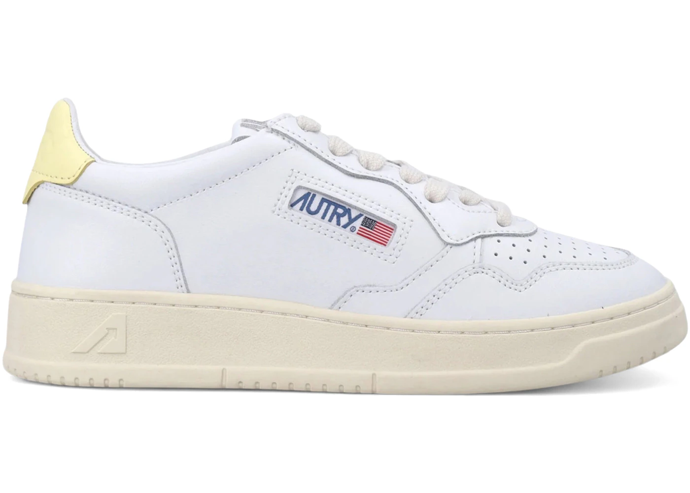 Autry Medalist Leather Low White Lemon Meringue (Women's)