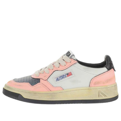 (WMNS) Autry Medalist Super Vintage Low Leather Sneakers 'White Pink Black'