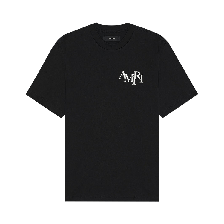 Amiri Staggered Logo Tee 'Black'