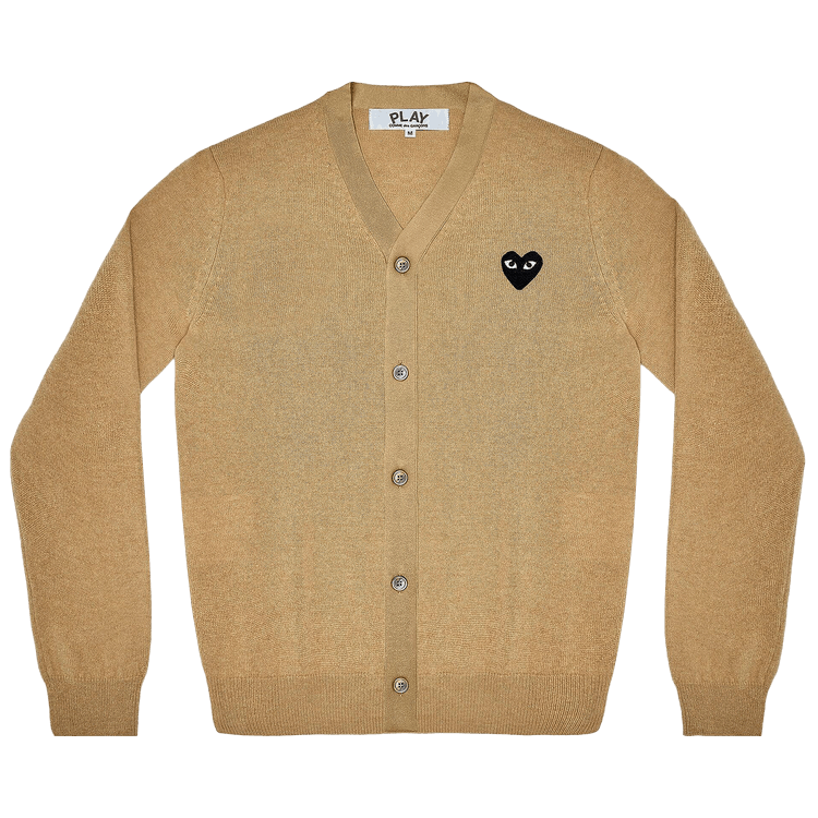Comme des Garçons Play Small Heart Knitted Cardigan 'Light Camel'
