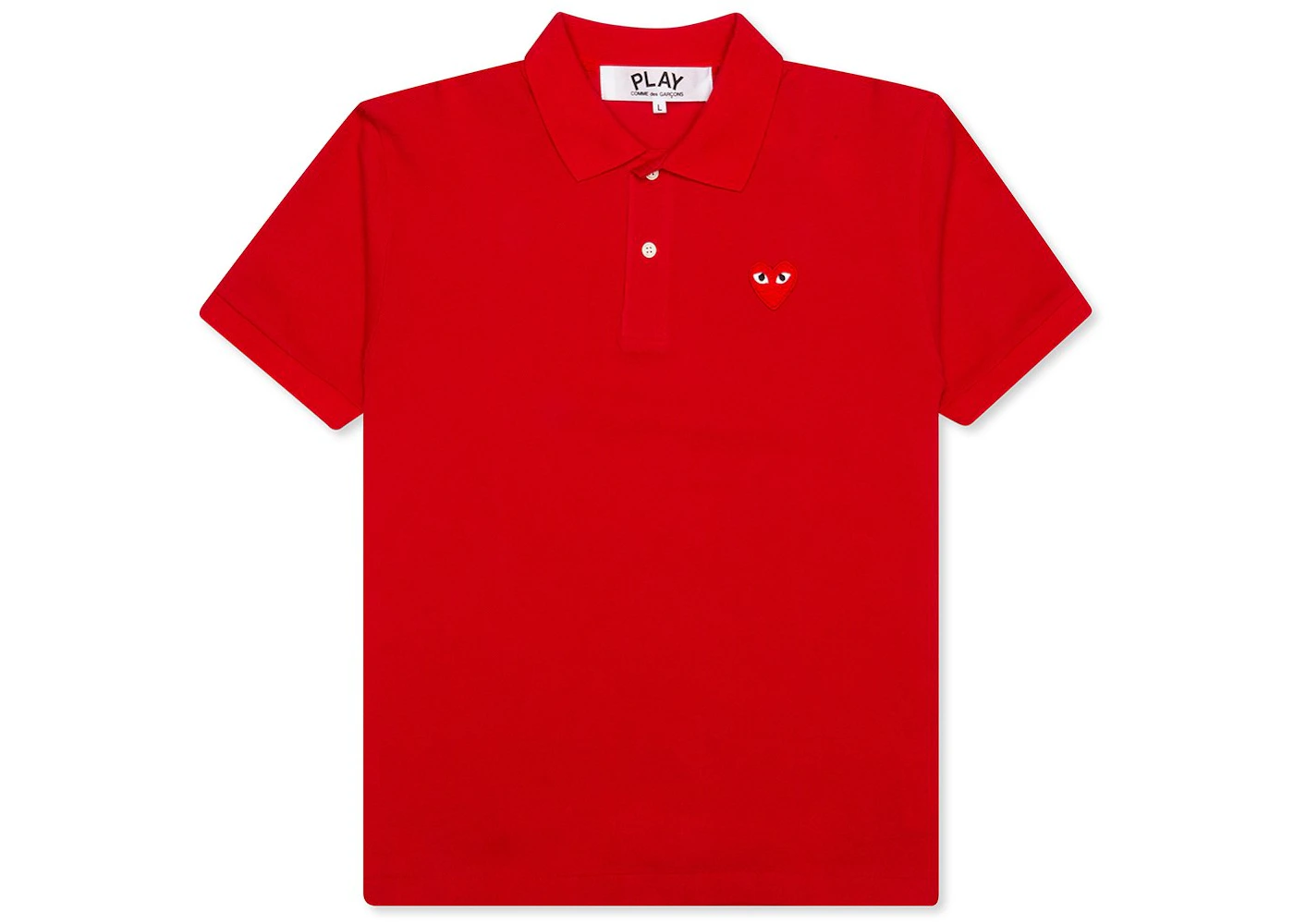 Comme des Garcons Play Red Emblem Polo Red