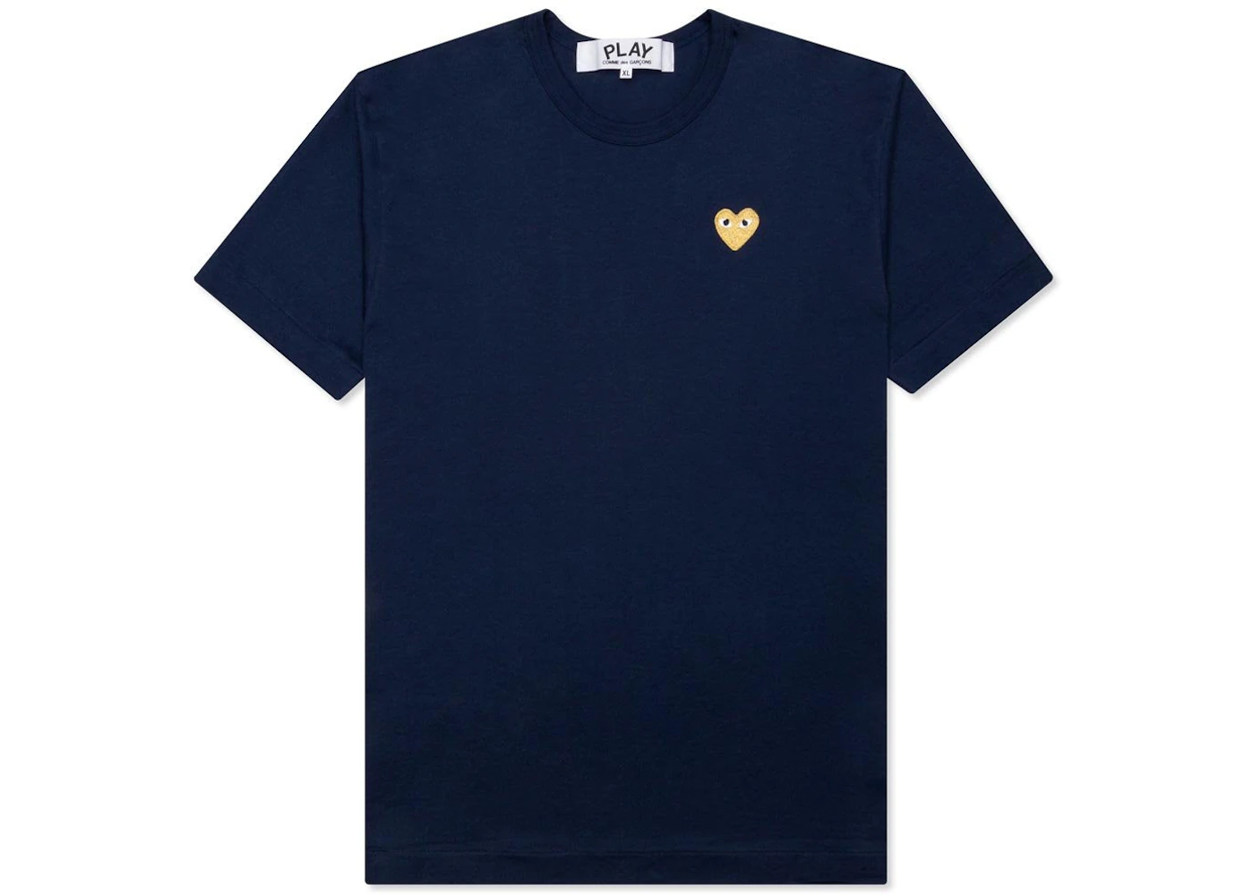 Comme des Garcons Play Gold Heart T-shirt Navy