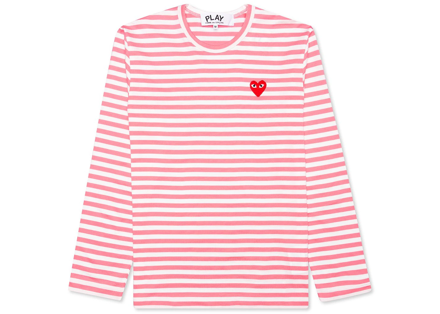 Comme des Garcons Play Pastelle Striped L/S T-shirt Pink/White