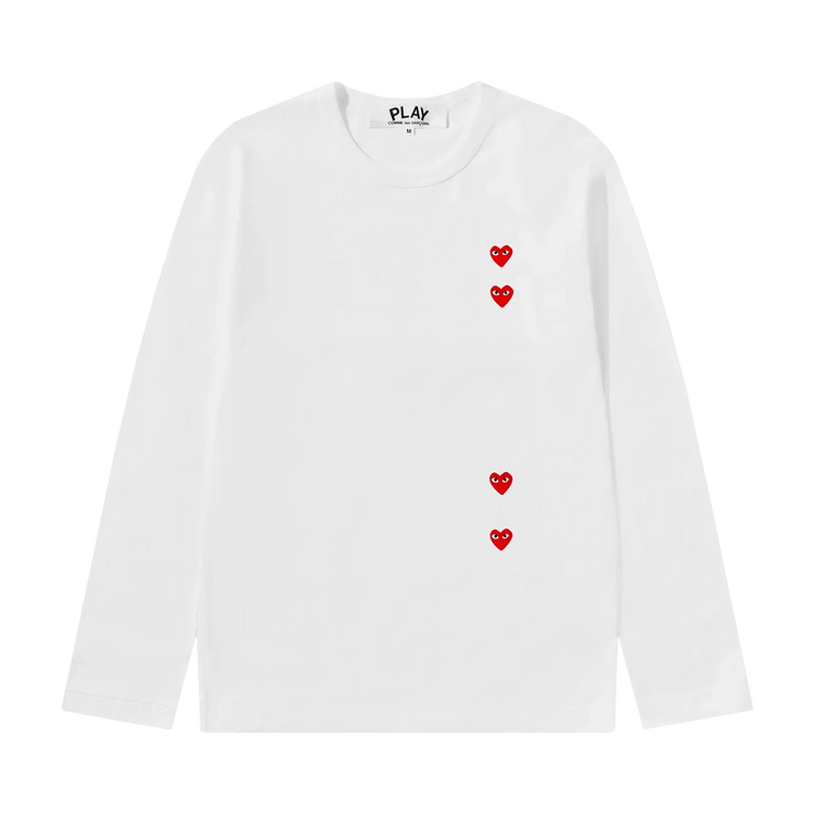 Comme des Garçons PLAY Multi Heart Long-Sleeve 'White/Red'