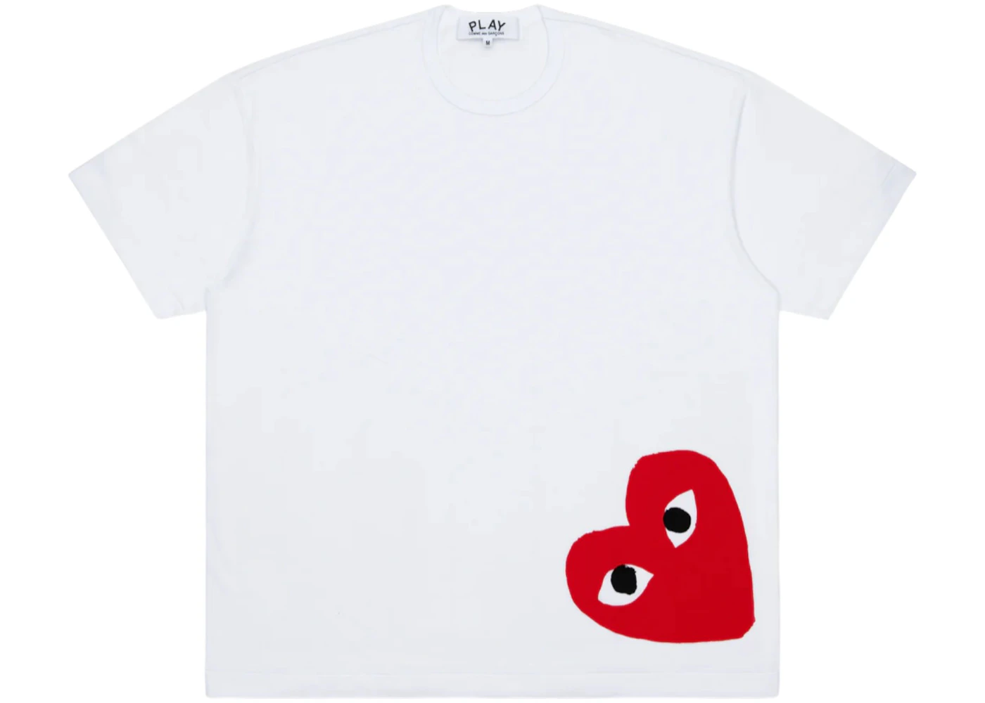 Comme des Garcons PLAY Printed Red Heart Oversized T-shirt White