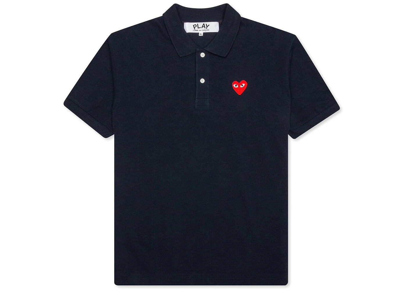 Comme des Garcons Play Red Emblem Polo Navy