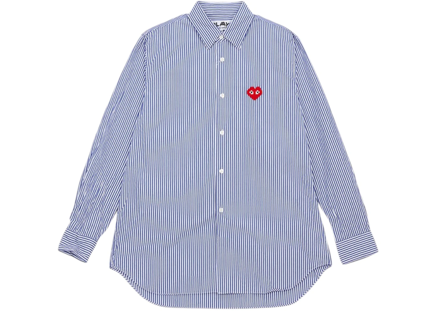 Comme des Garcons x Invader Pixelwappen Striped Shirt Blue