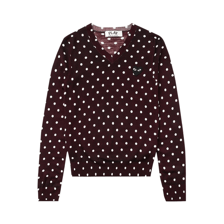 Comme des Garçons PLAY Polka Dot Sweater 'Burgundy'