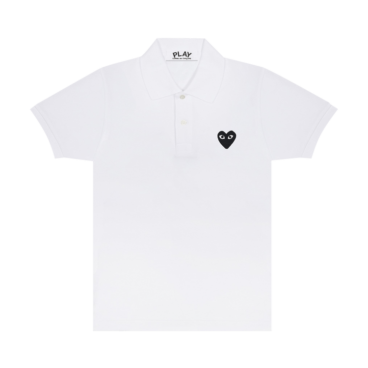 Comme des Garçons PLAY Black Emblem Polo Shirt 'White'