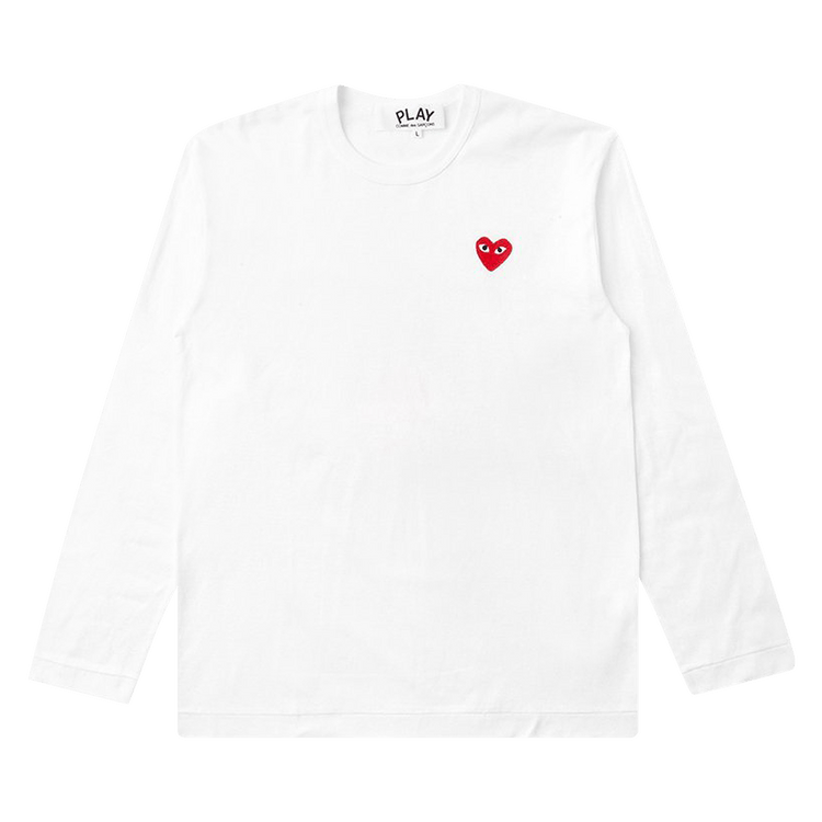 Comme des Garçons PLAY Emblem Long-Sleeve T-Shirt 'White'