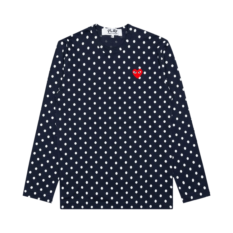 Comme des Garçons PLAY Heart Polka Dot T-Shirt 'Navy/White'