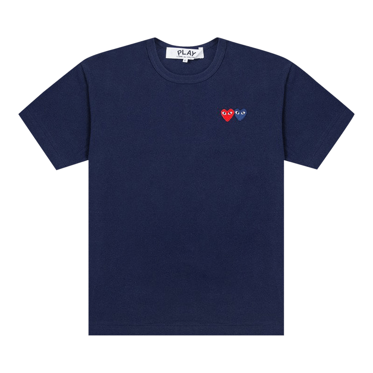 Comme des Garçons PLAY Double Hearts T-Shirt 'Navy'
