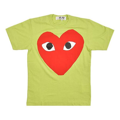 (WMNS) COMME des GARCONS PLAY Large Red Love Round Neck Short Sleeve Green