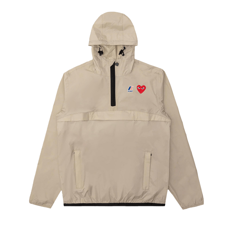 Comme des Garçons PLAY x K Way Half Zip Jacket 'Beige'