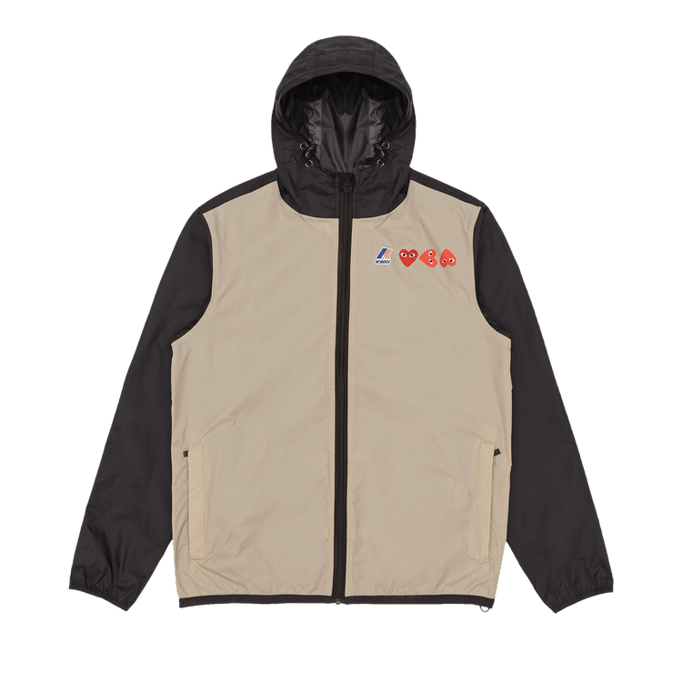 Comme des Garçons PLAY K-Way Hoodie Full Zip 'Beige/Black'