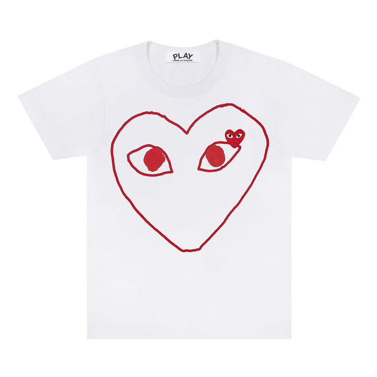 Comme des Garçons PLAY Outline Heart T-Shirt 'White'