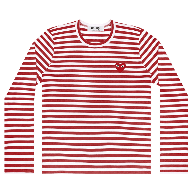 Comme Des Garçons PLAY Striped Long-Sleeve T-Shirt 'Red/White'