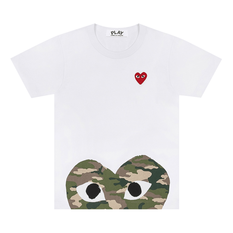 Comme des Garçons PLAY Camouflage Half-Heart T-Shirt 'White'