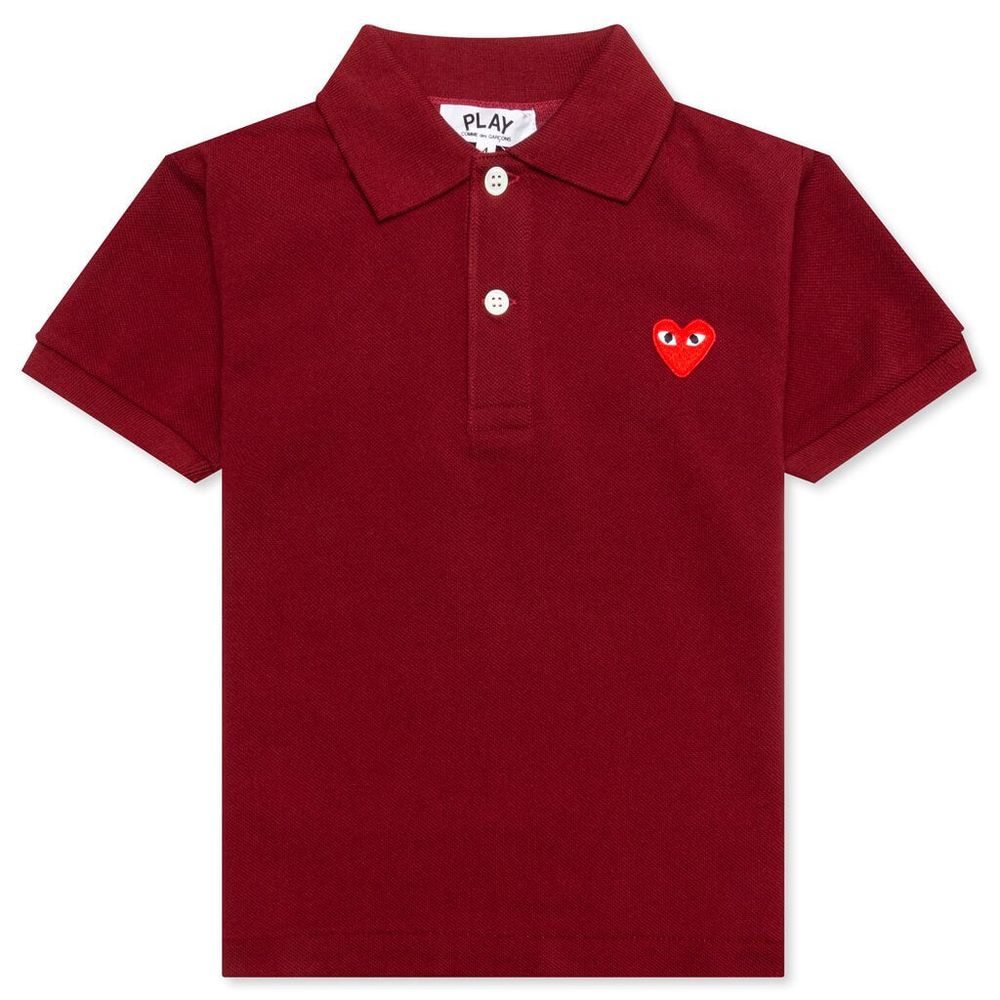 Comme des Garçons Play Kids Logo Embroidered Polo Shirt