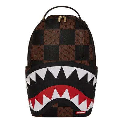Sprayground That Big Check Shark Backpack 'Brown Black'