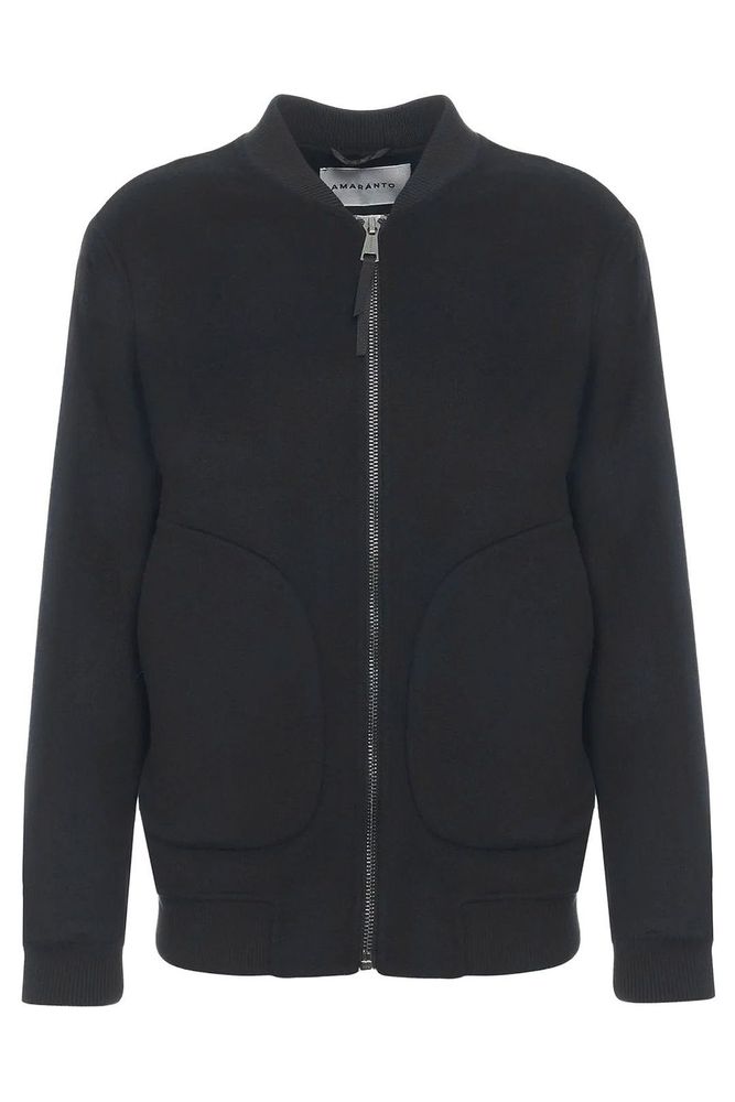 Amaranto Ribbed Hem Zip-Up Jacket