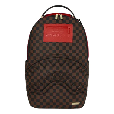 Sprayground Katana Check Boss Backpack 'Brown Red'