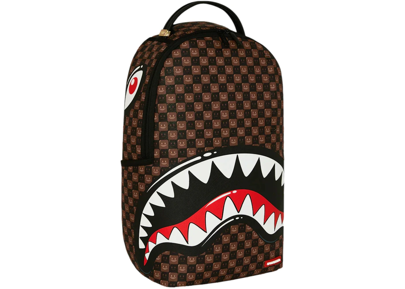 Sprayground Sharks In Paris WTF Bubble Brown Check Backpack Brown